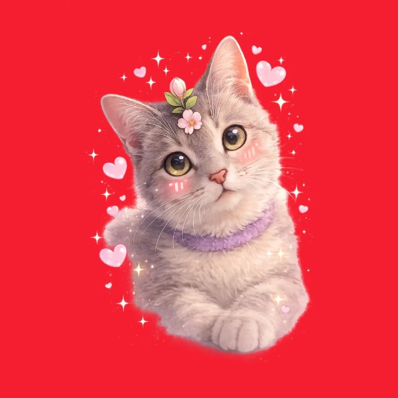 Chaton fleuri