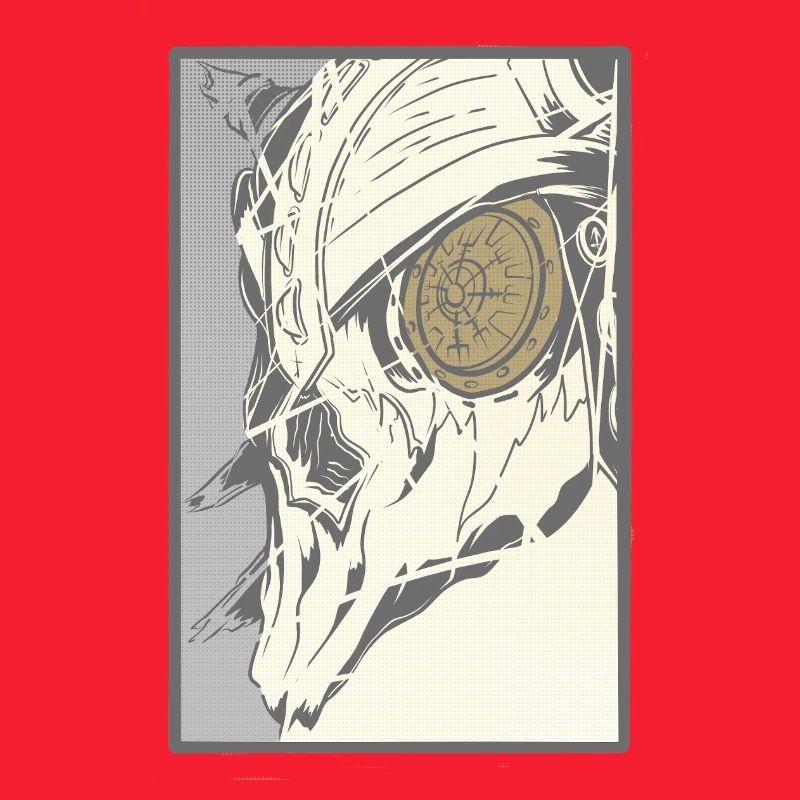 Steampunk skull with clockwork eye