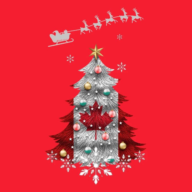 Arbre de Noël avec drapeau du Canada