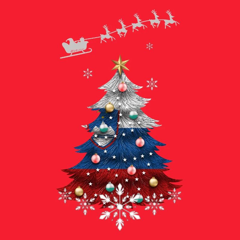 Weihnachtsbaum mit slowenischer Flagge