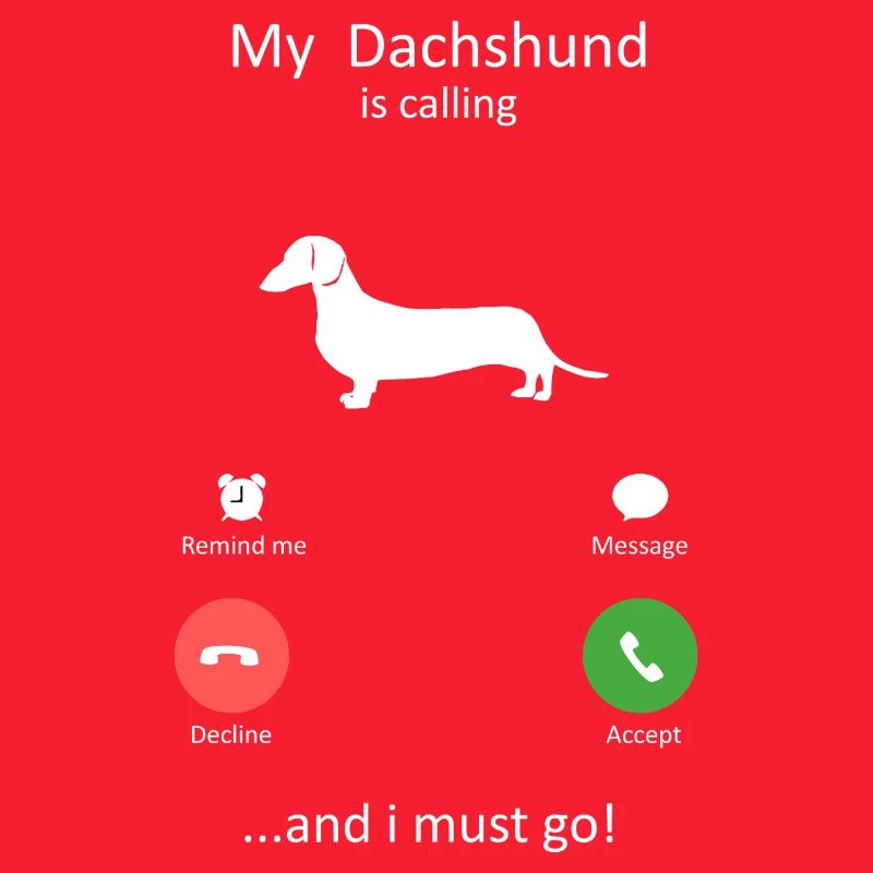 Dackel ruft Smartphone-Schnittstelle Kunst