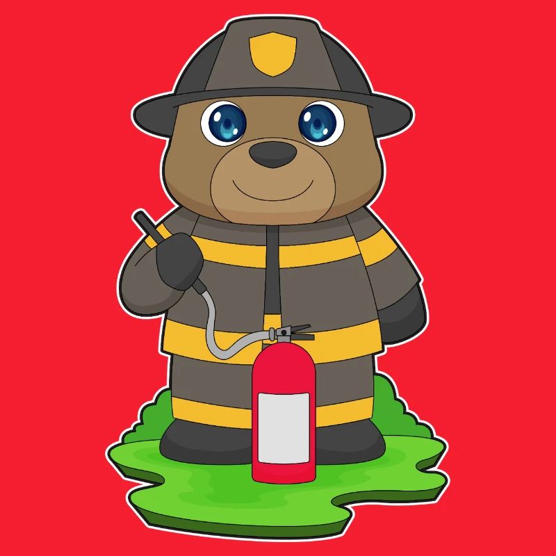 Bear Firefighter Fire Extinguisher Fire Brigade