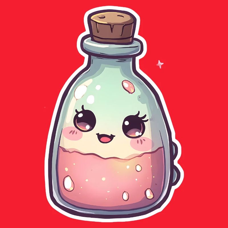 Cute kawaii cake potion bottle