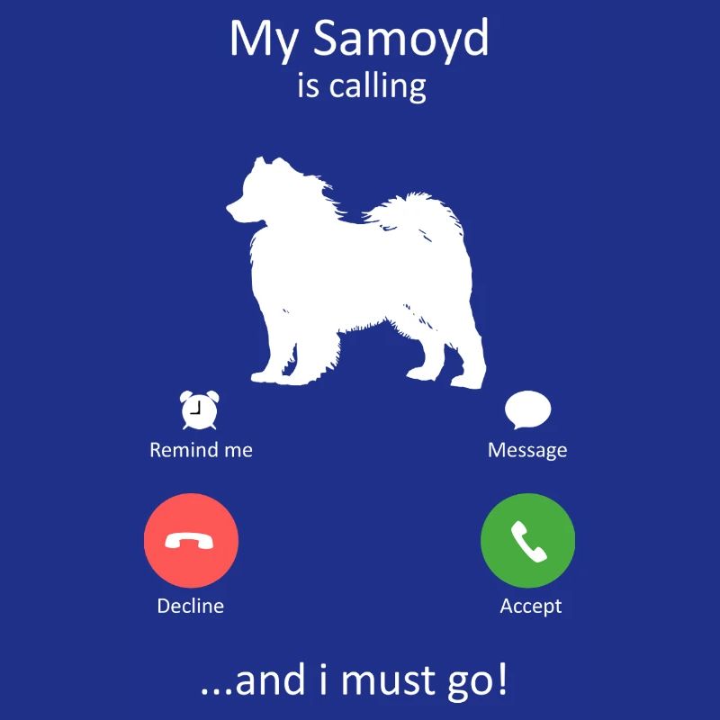 Samoyed Calling Funny Dog Phone Interface