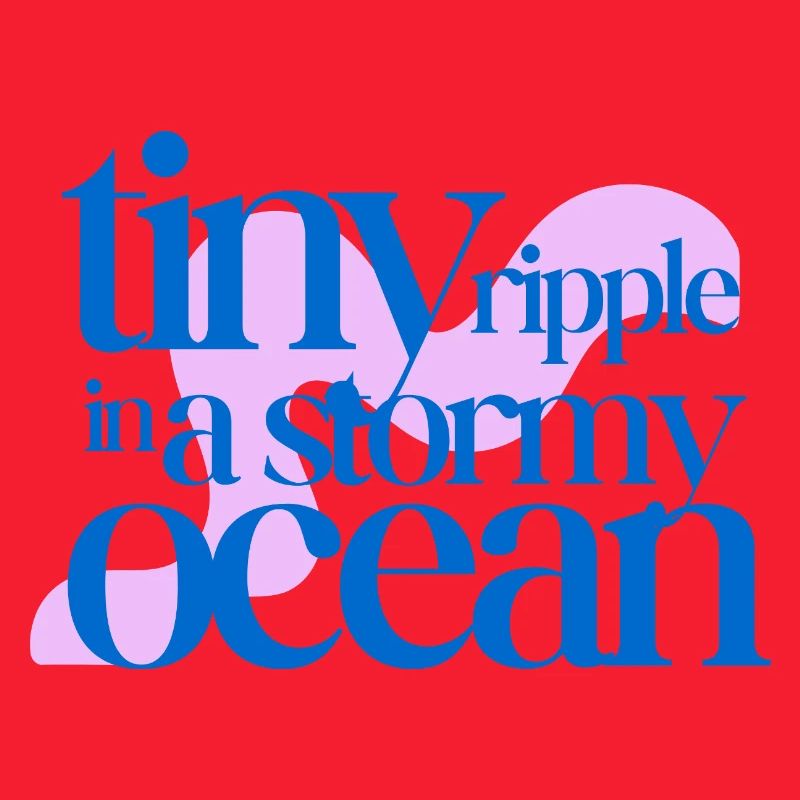 Tiny ripple in a stormy ocean (rosè background)