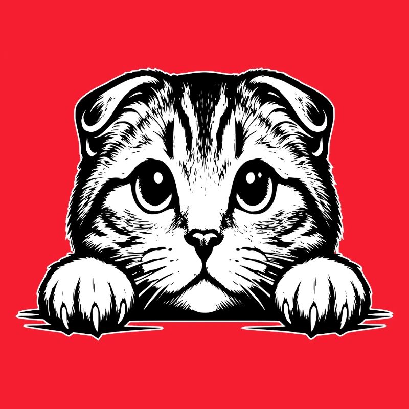 Scottish Fold-eared Cat with Paws