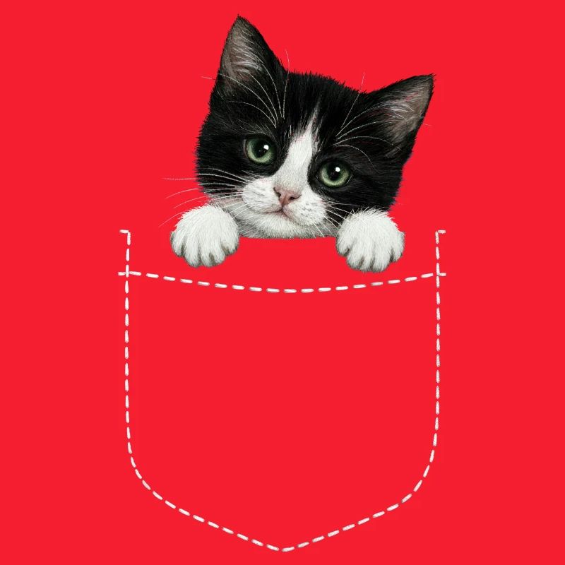 Cat Pocket jette un coup d’œil à un chat mignon dans la poche