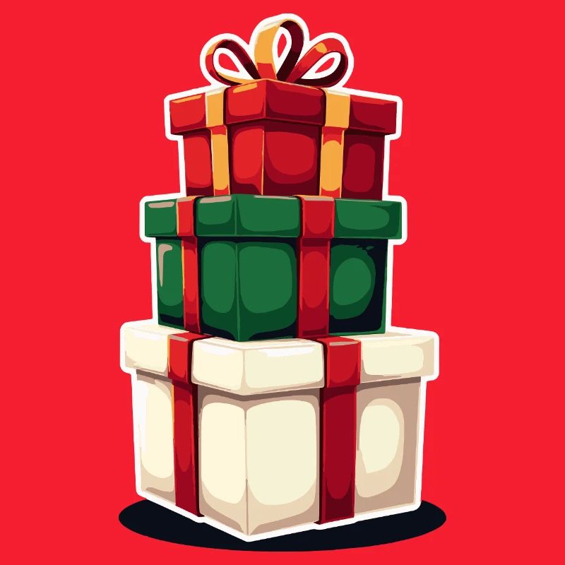 Illustration gestapelter Geschenkboxen