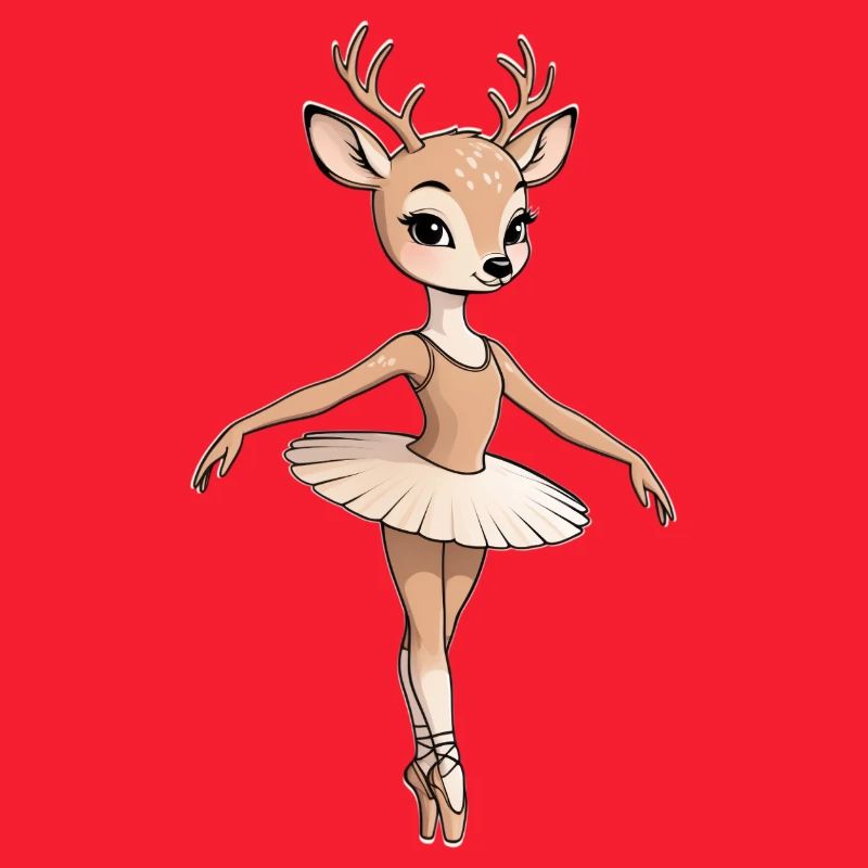 Illustration de danseuse de ballet de cerf