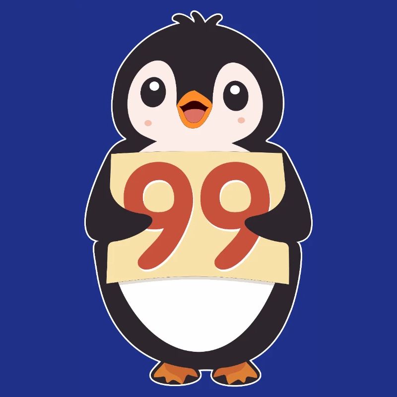 Penguin 99 Countdown-Schild