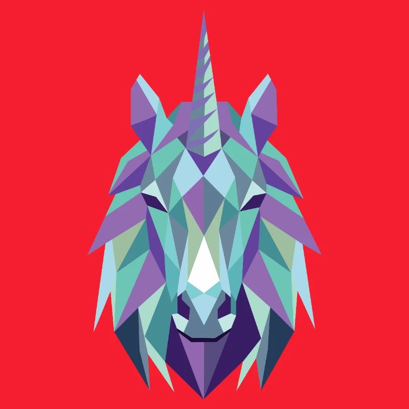 Polygone de licorne turquoise violet