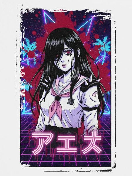 Neon-Cyberpunk Schulmädchen