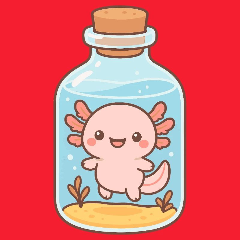 Magic Axolotl – Cute Creature in a Bottle