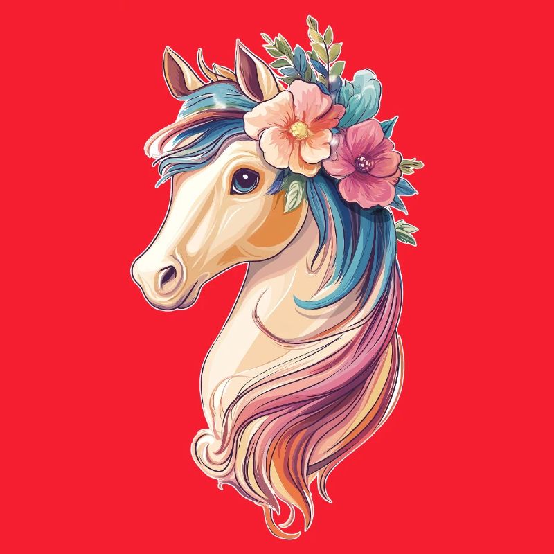 Pferd mit Blumen