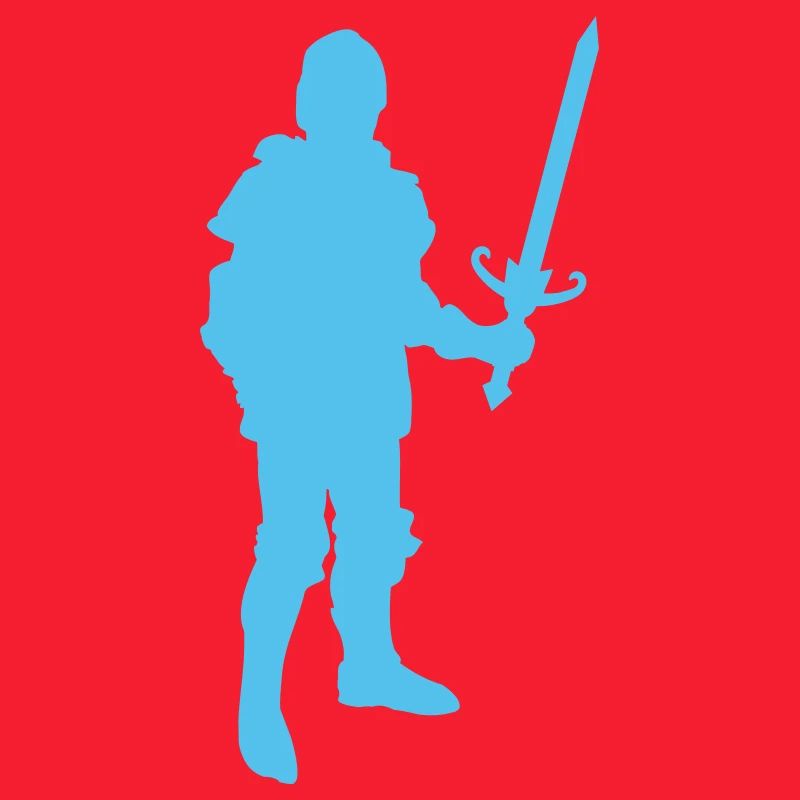Blauer Ritter Silhouette