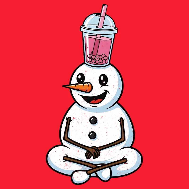 Schneemann mit Bubble Tea