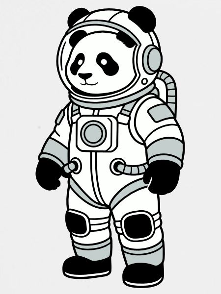 panda bear spacesuit