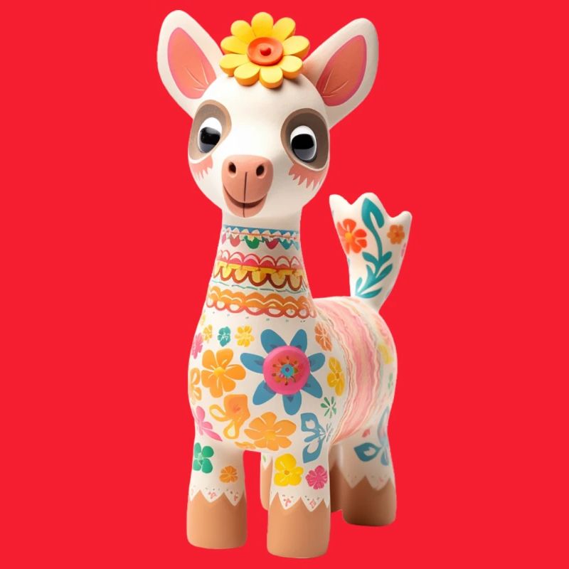 Süßes Lama mit Blümchen Deko