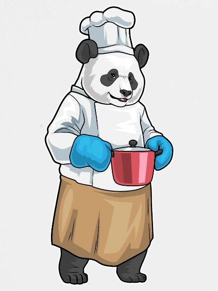 Panda Koch Kochtopf Kochen