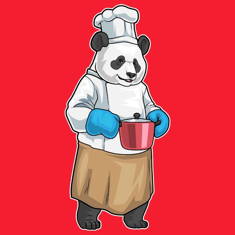 Cuisinier panda Cuisson de la marmite