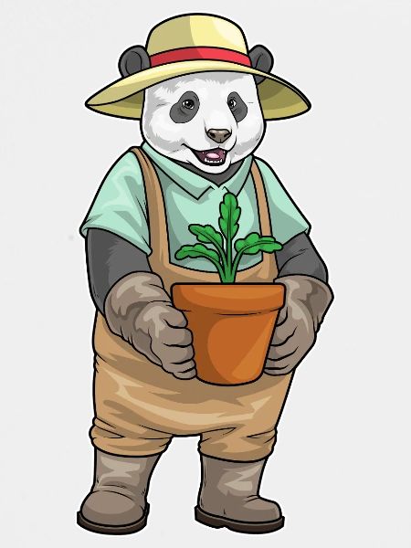 Panda Gärtner Setzling Garten