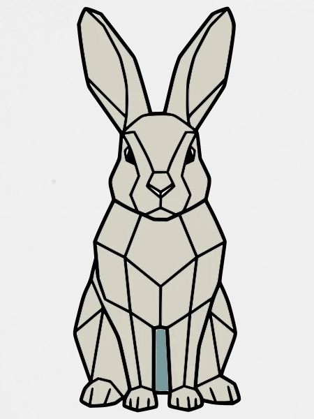 Geometric Bunny Low Poly Modern