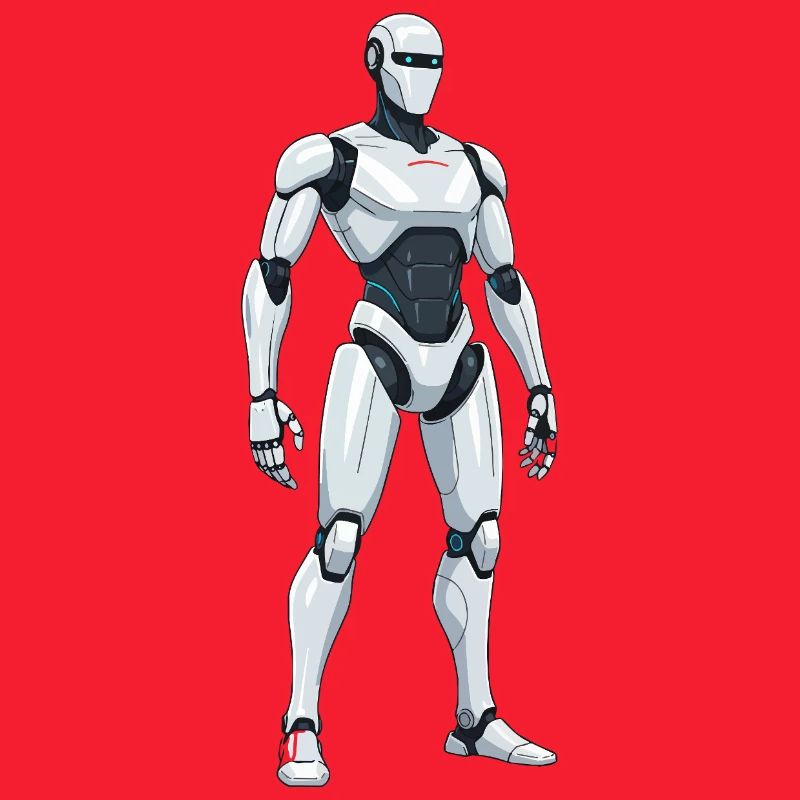White SciFi Combat Robot