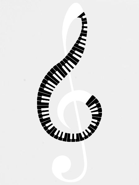 Treble-Spirale aus Klaviertasten