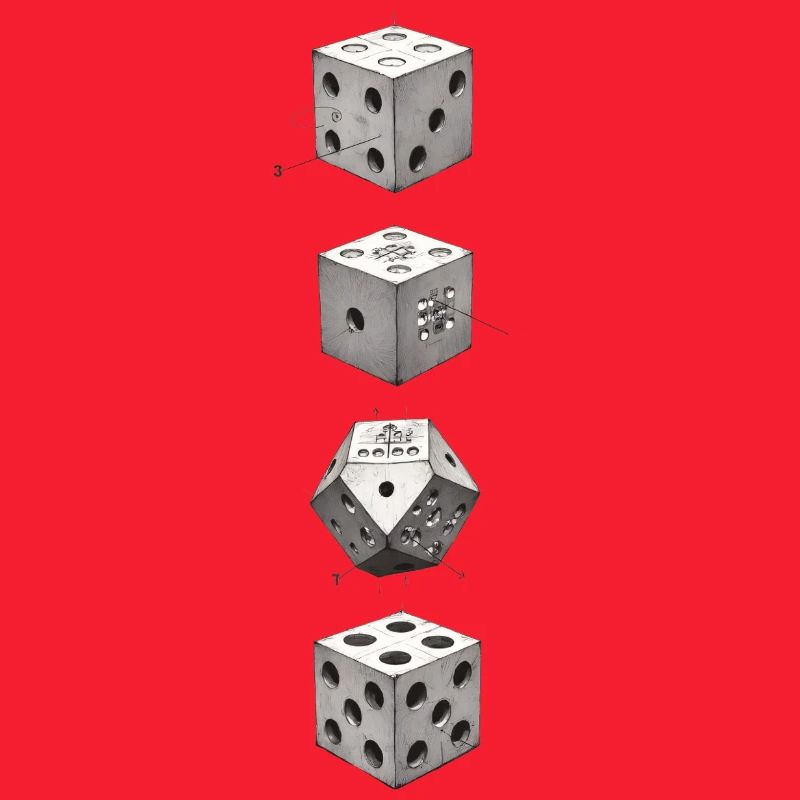 Geometric D6 Dice – Minimalist Design