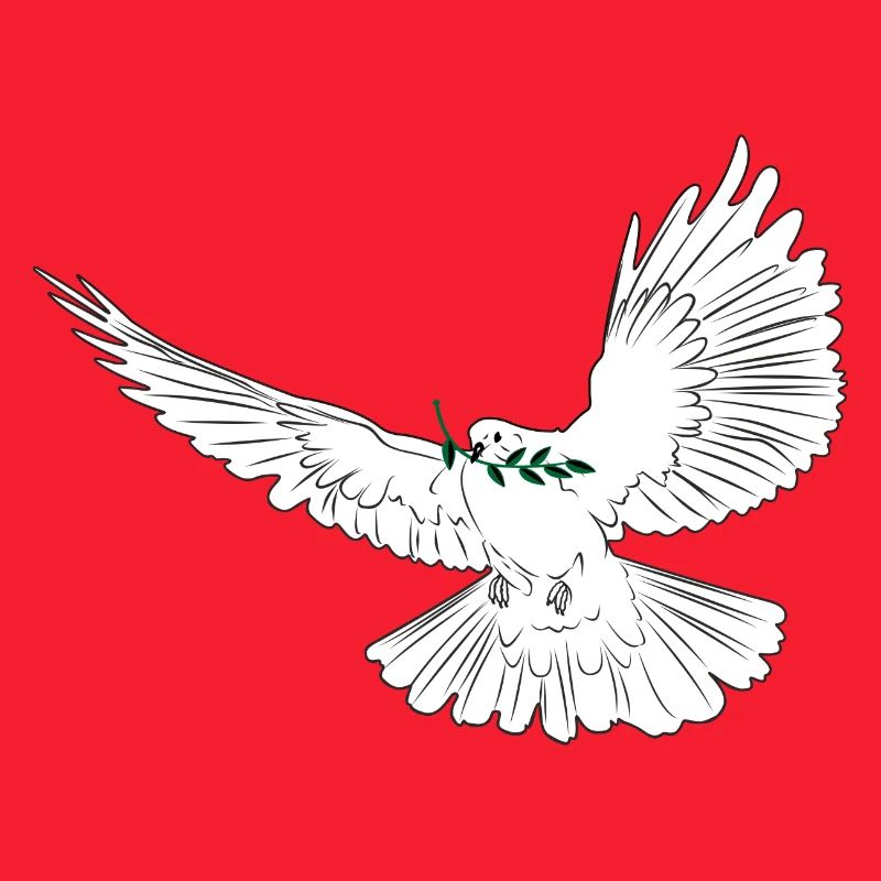 Peace dove white with laurel branch