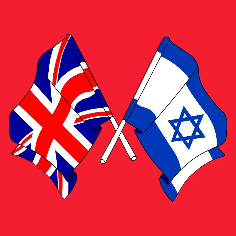 Drapeau de l’Angleterre et drapeau d’Israël