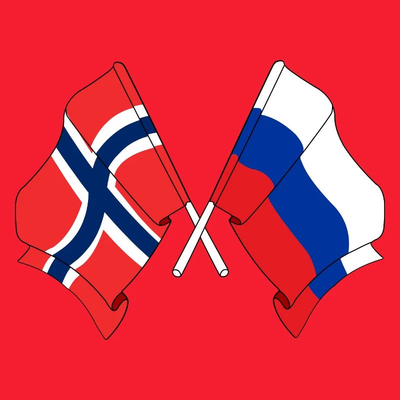 Drapeau de la Norvège, drapeau de la Russie