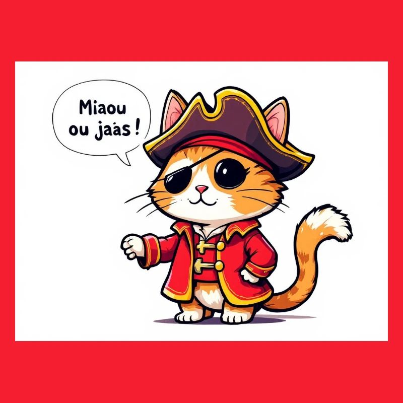 Chat Pirate Costume Illustration