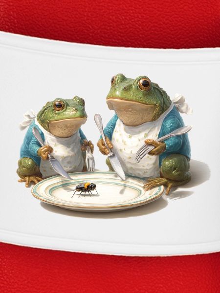 Frosch-Dinner: Fliege am Teller