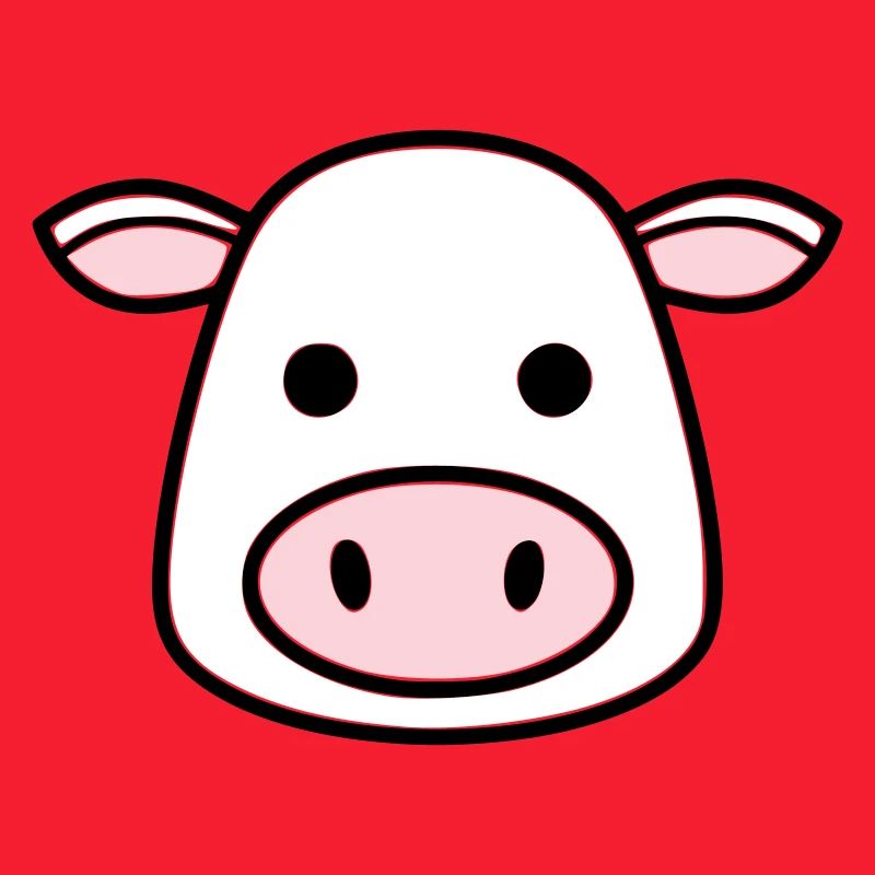 Mignonne Tête de Vache Visage Vector de la BD