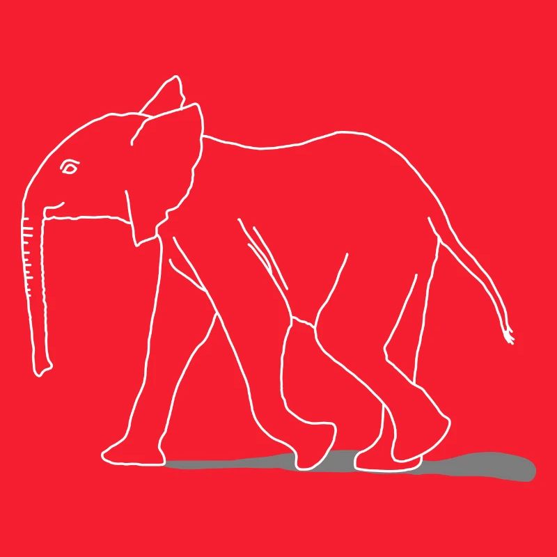 Éléphant jeune, lineart