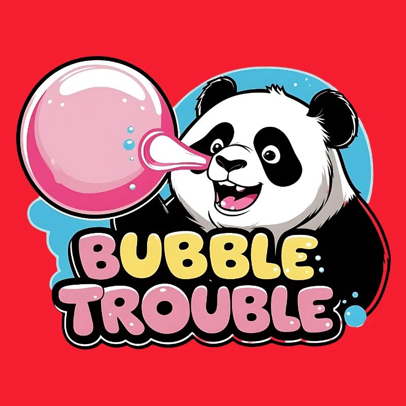 Niedlicher Panda mit Bubble-Kaugummi