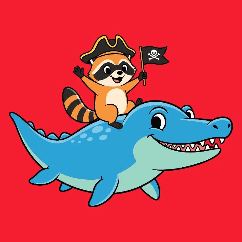 Nur ein Junge, der den Mosasaurus-Waschbären liebt