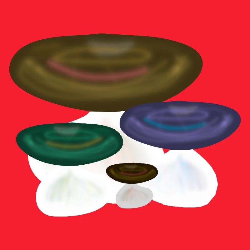forêt naturelle colorée de champignons