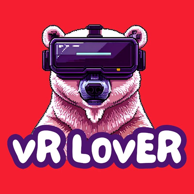 VR Bär mit Virtual Reality Brille