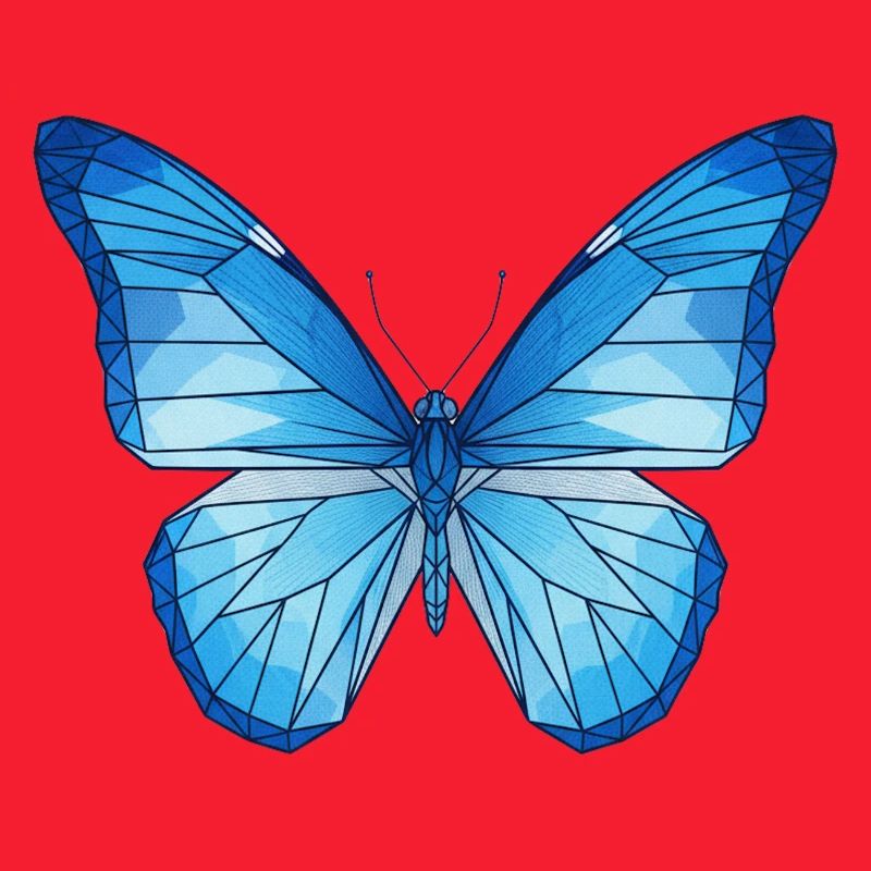 Geometrischer Blauschmetterling