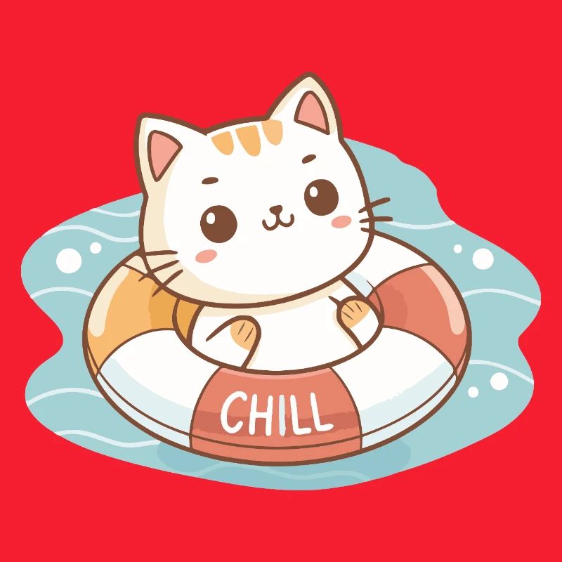Chat sur Bouée Chill