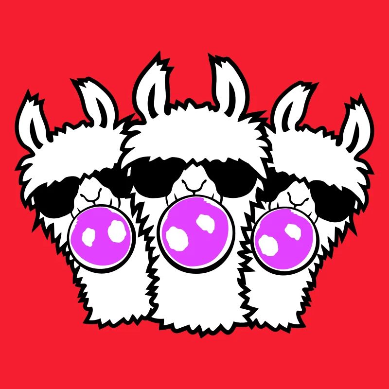 Three Llamas Bubblegum Sunglasses Squad Group Cute