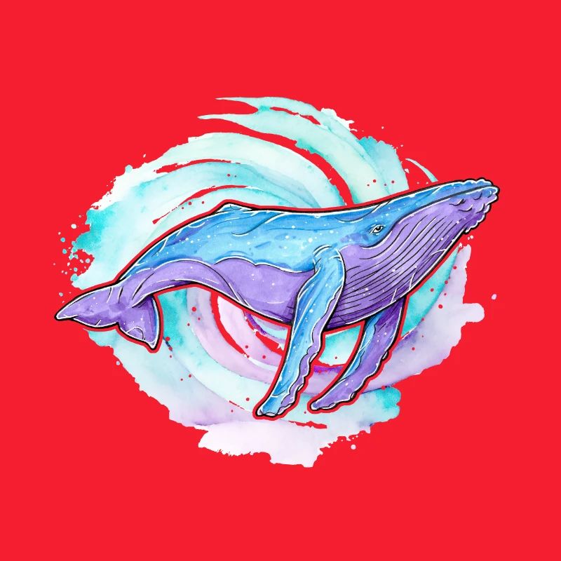 Baleine à bosse aquarelle