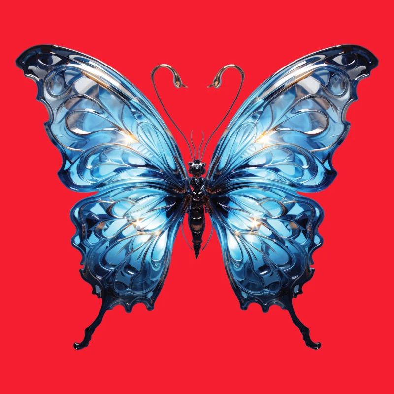Papillon bleu - Design d’insecte brillant