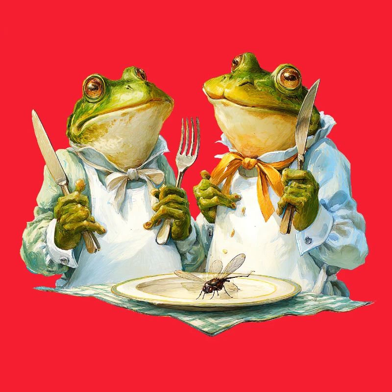 Froschköche am Tisch