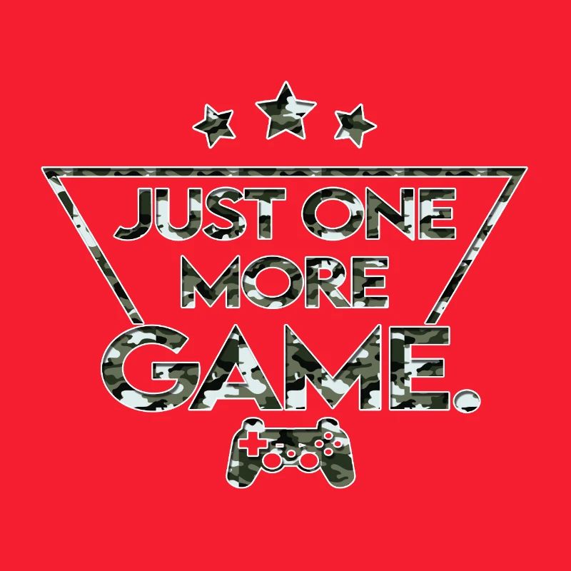 Just_one_more_game_-_camouflage_black_white