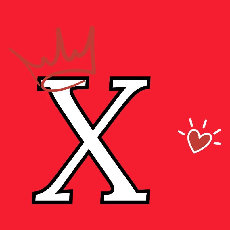 Buchstabe x Herzkrone