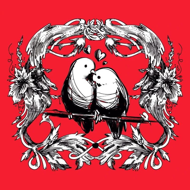 Inséparables / amour / relation / oiseaux / oiseau