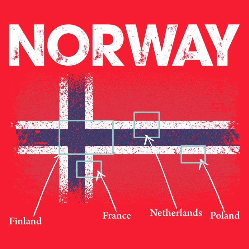 Conception de la carte du drapeau de la Norvège